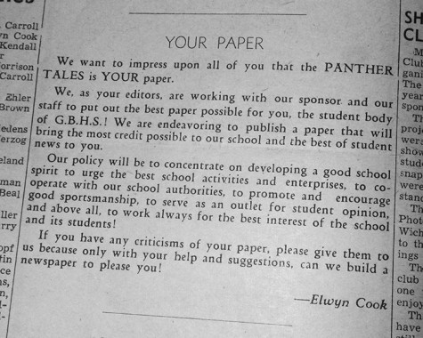 Panther Tales is Your Paper