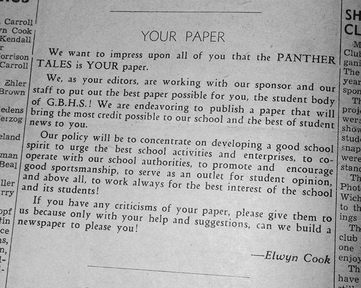 1947 Panther Tales Commitment to Excellence