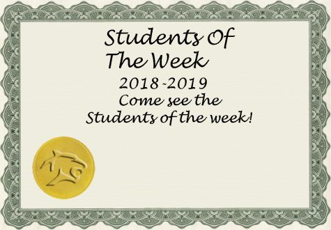 2018-19 Students of the Week
