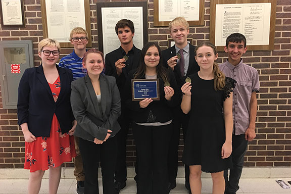 Photo:
Back Row left to right:  Tia Mitchell, Isaiah Smith, Daniel Abbott, Patrick Heath, Malachi Wasson
Front Row l to r:  Paige Byerle, Bayle Sandy, Skylar Fletcher