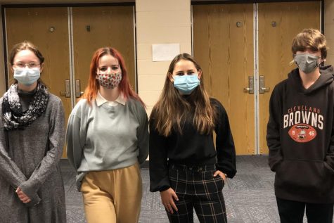 GBHS Debaters: Hazel Stoddard, Adeline Dougherty, Katria Kindscher, Thomas Hendrickson