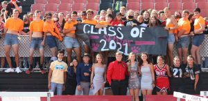 Class of 2021 at the Homecoming pep assembly